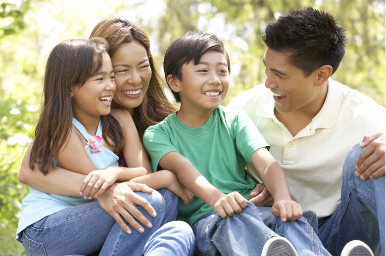 Happy well-supported Filipino family